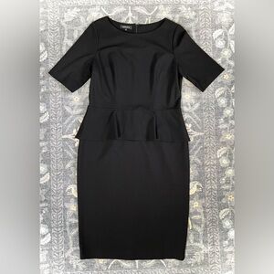 Lafayette 148 New York Black Peplum Sheath Dress